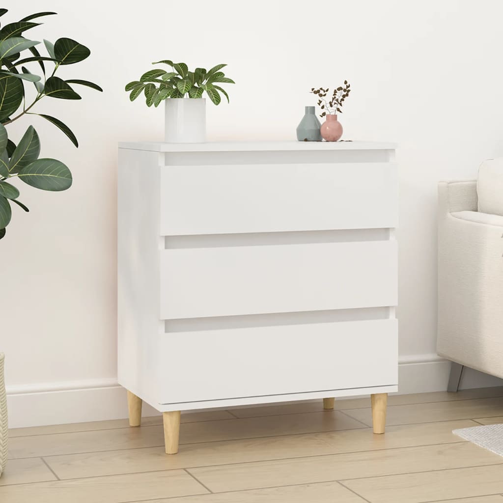 skænk 60x35x70 cm konstrueret træ hvid
