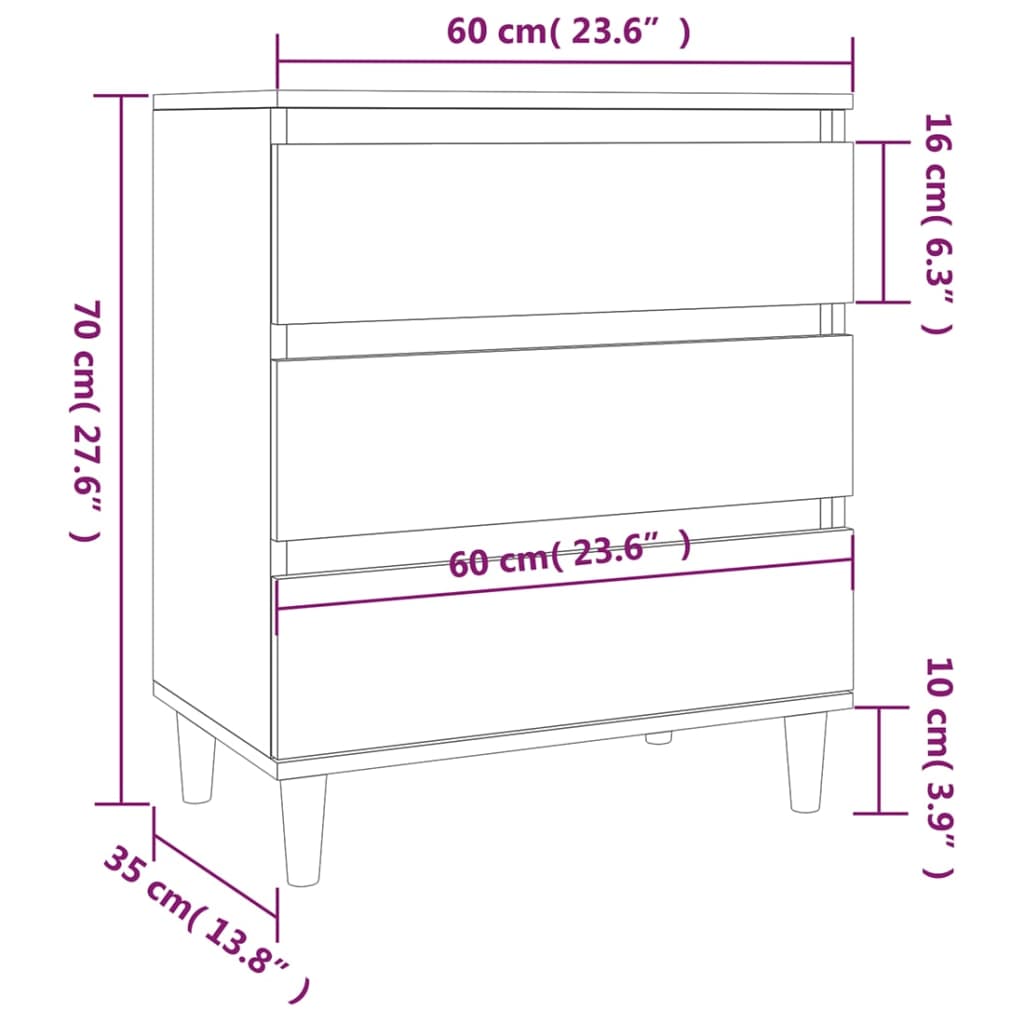 skænk 60x35x70 cm konstrueret træ sonoma-eg