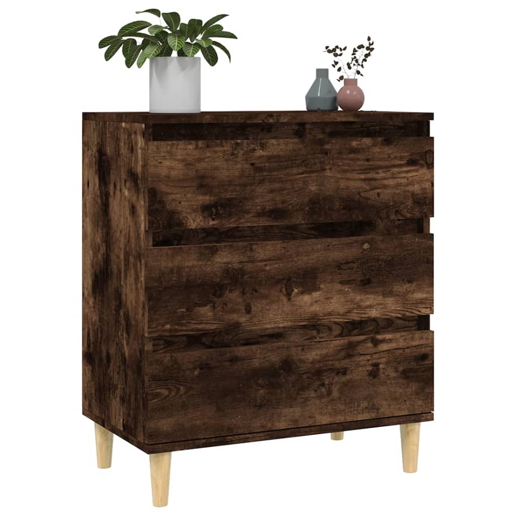 skænk 60x35x70 cm konstrueret træ røget egetræsfarve