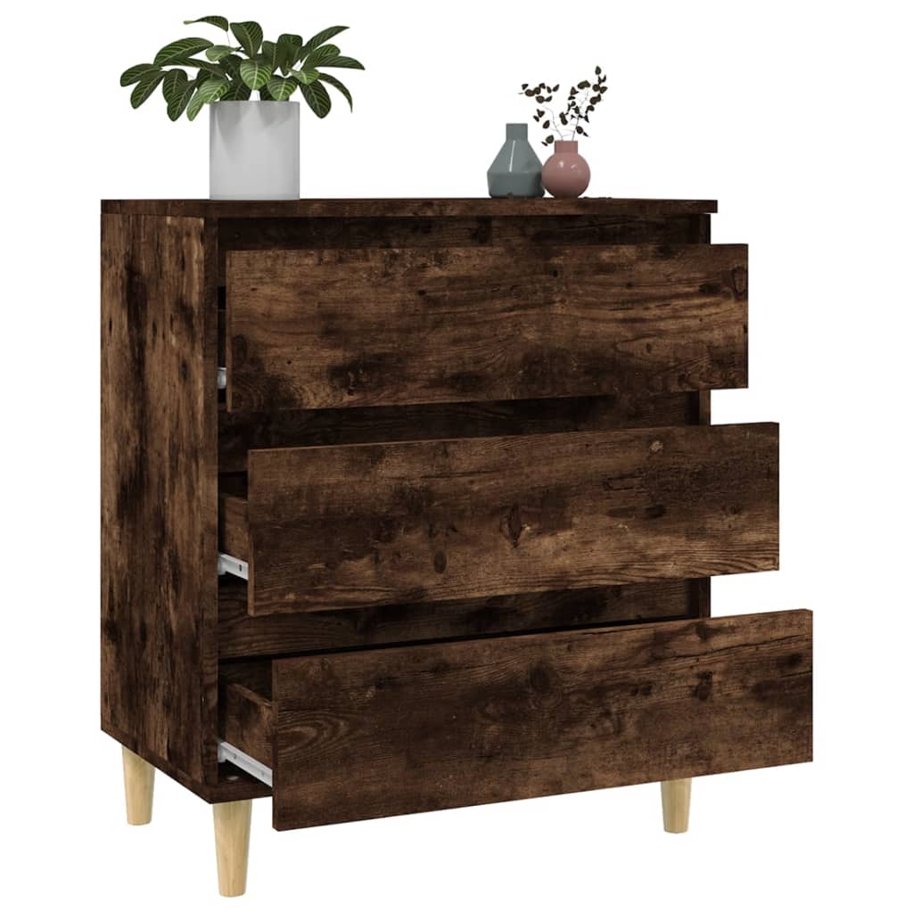 skænk 60x35x70 cm konstrueret træ røget egetræsfarve