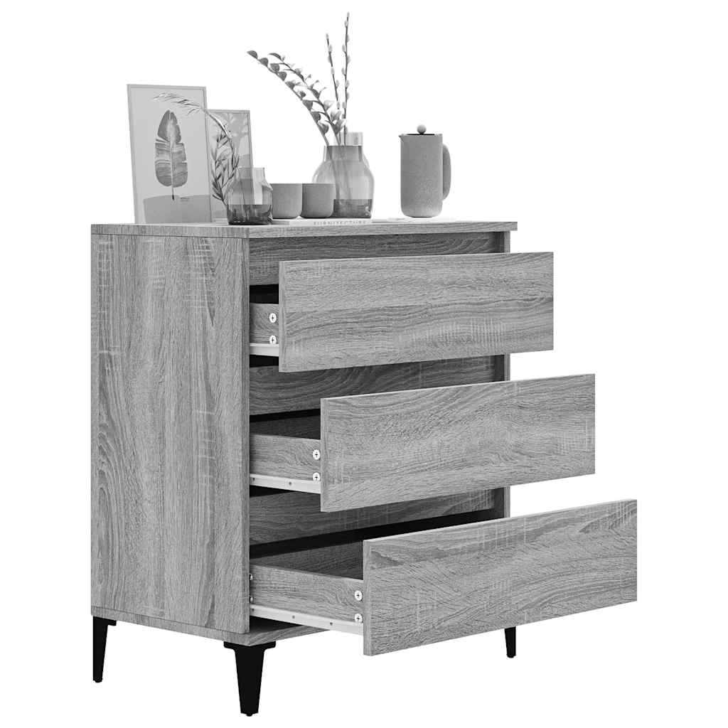 skænk 60x35x70 cm konstrueret træ grå sonoma-eg