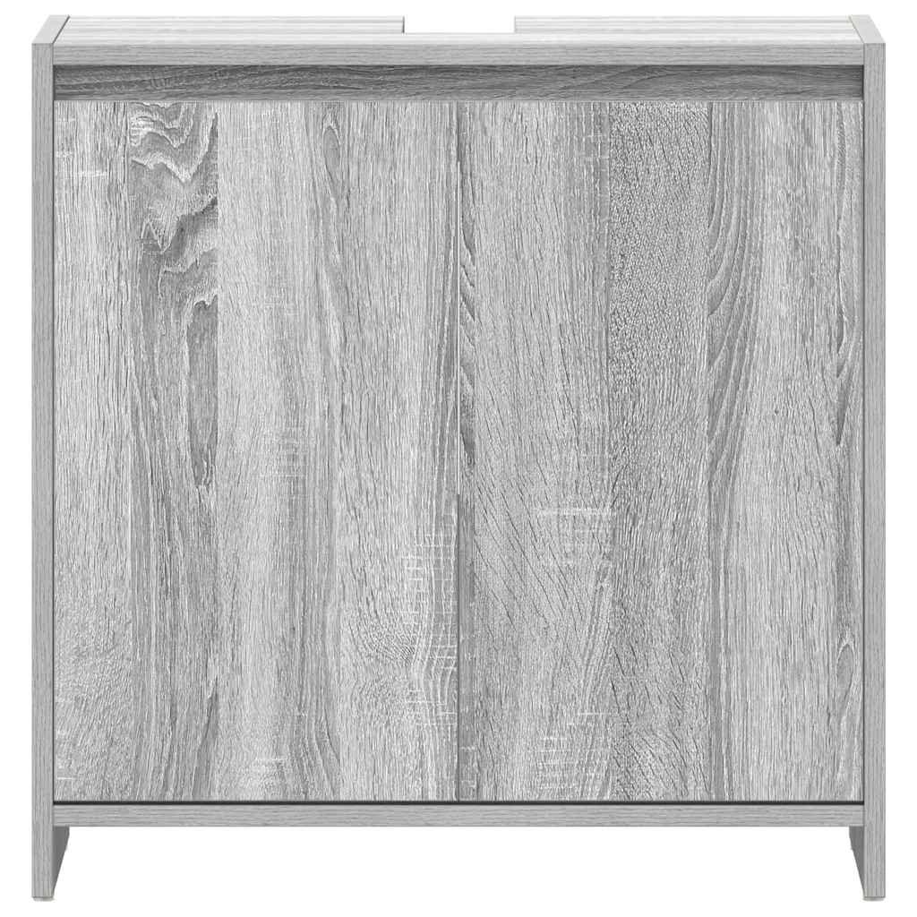 badeværelsesskab 60x33x61 cm konstrueret træ grå sonoma-eg