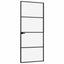dør 76x201,5 cm hærdet glas og aluminium sort