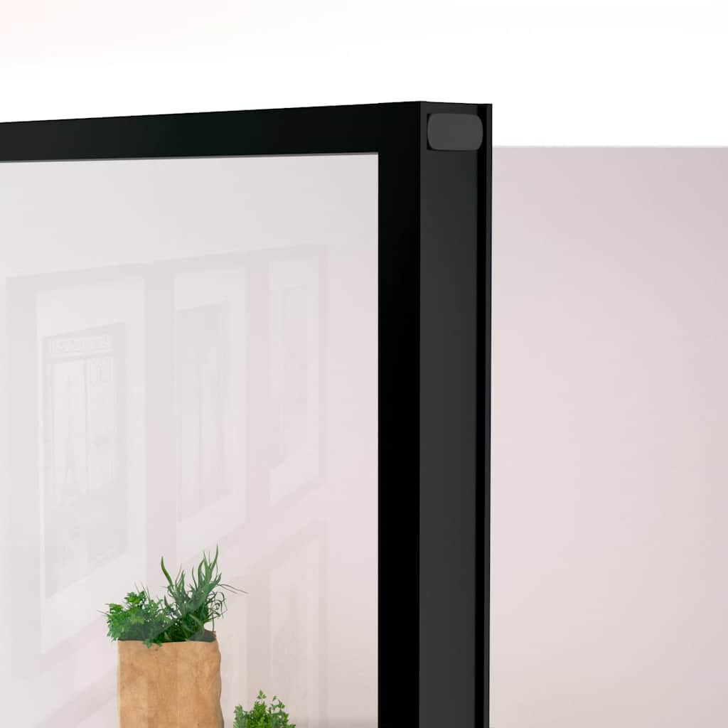 dør 83x201,5 cm hærdet glas og aluminium sort