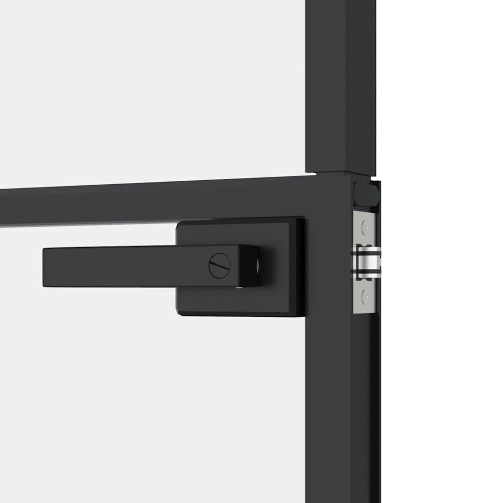 dør 83x201,5 cm hærdet glas og aluminium sort