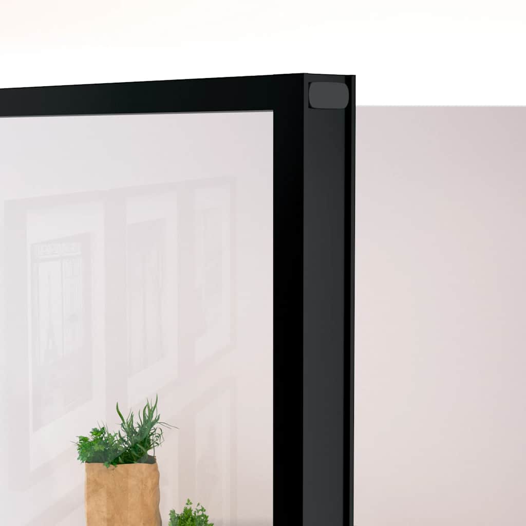 dør 93x201,5 cm hærdet glas og aluminium sort