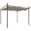 pergola med sammenrulleligt tag 295x292x230 cm gråbrun