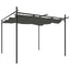 pergola med sammenrulleligt tag 295x292x230 cm antracitgrå