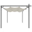pergola med sammenrulleligt tag 395x292x230 cm cremefarvet
