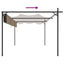 pergola med sammenrulleligt tag 395x292x230 cm gråbrun