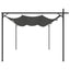 pergola med sammenrulleligt tag 395x292x230 cm antracitgrå