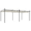 pergola med sammenrulleligt tag 589x292x230 cm cremefarvet
