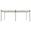 pergola med sammenrulleligt tag 589x292x230 cm cremefarvet