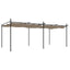 pergola med sammenrulleligt tag 589x292x230 cm gråbrun