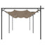 pergola med sammenrulleligt tag 589x292x230 cm gråbrun