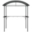 grillpavillon med sidehylder 220x115x230 cm stål antracitgrå