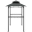 grillpavillon med sidehylder 240x150x243 cm stål antracitgrå