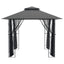 pavillon med sidevægge 300x300x270 cm stål antracitgrå