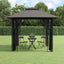 pavillon med sidevægge 300x300x270 cm stål antracitgrå