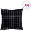 Scatter Puder Ternet 4 pcs Sort Tjek 40 x 40 cm Polyesterstof