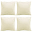 sofapuder 4 stk. 50x50 cm stof cremefarvet