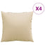 sofapuder 4 stk. 50x50 cm stof beige