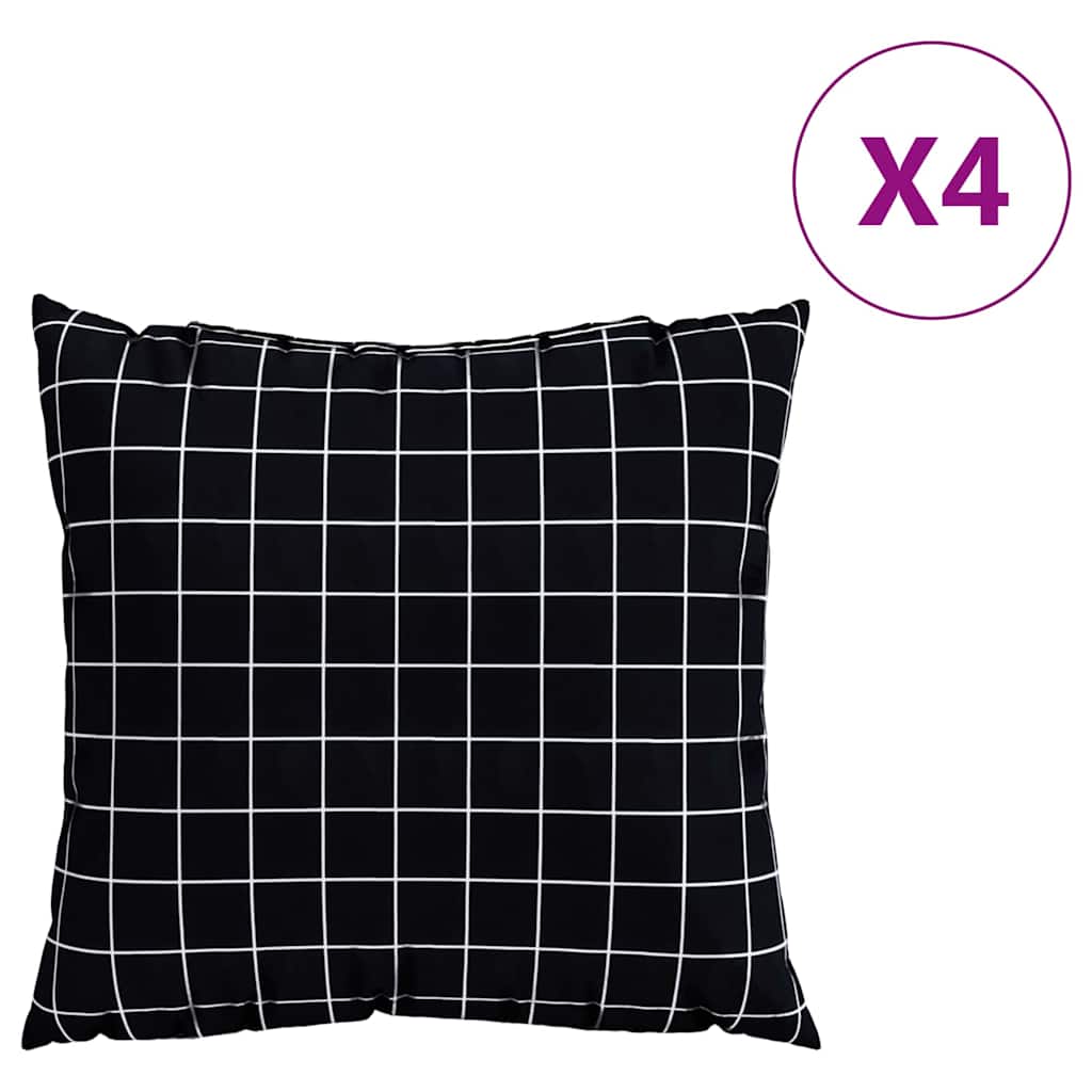 Scatter Puder Ternet 4 pcs Sort Tjek 60 x 60 cm Polyesterstof
