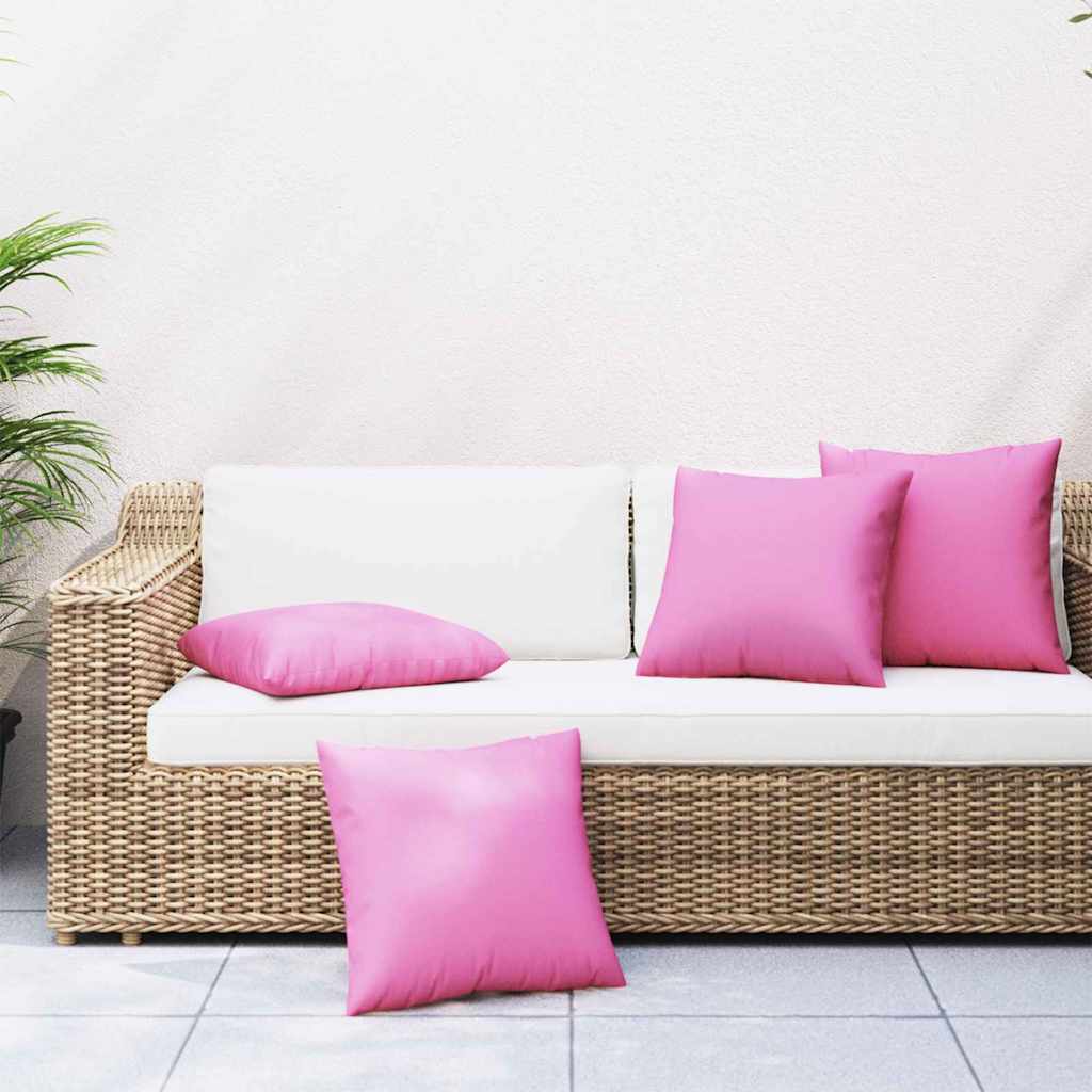Scatter Puder Ensfarvet 4 pcs Lyserød 60 x 60 cm Polyesterstof