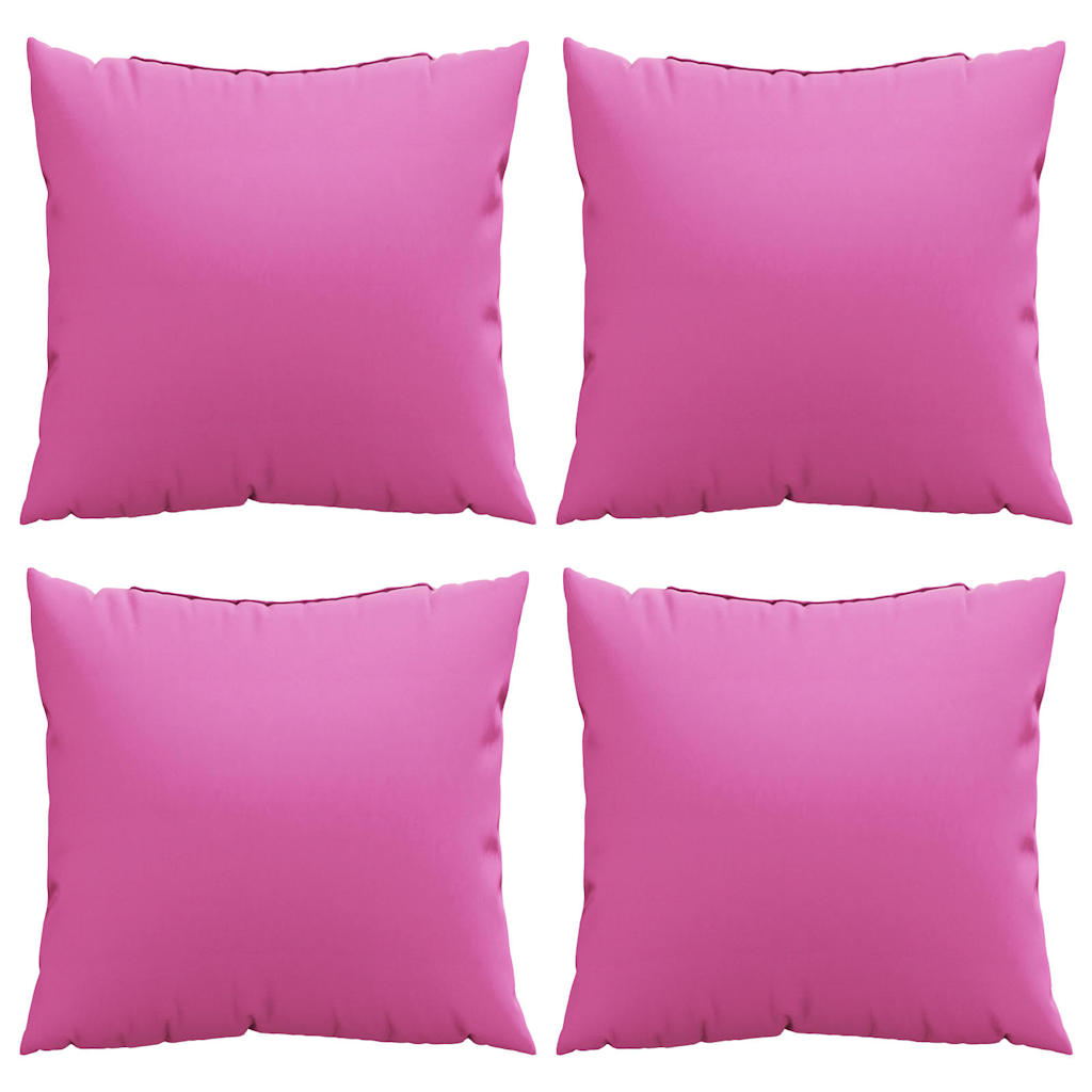 Scatter Puder Ensfarvet 4 pcs Lyserød 60 x 60 cm Polyesterstof