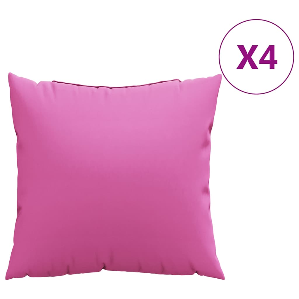 Scatter Puder Ensfarvet 4 pcs Lyserød 60 x 60 cm Polyesterstof