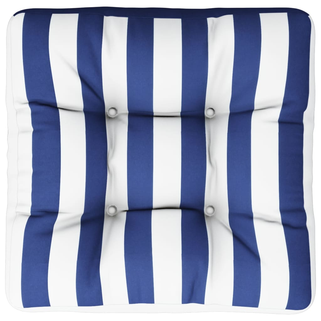pallehynde 58x58x10 cm oxfordstof stribet blå og hvid