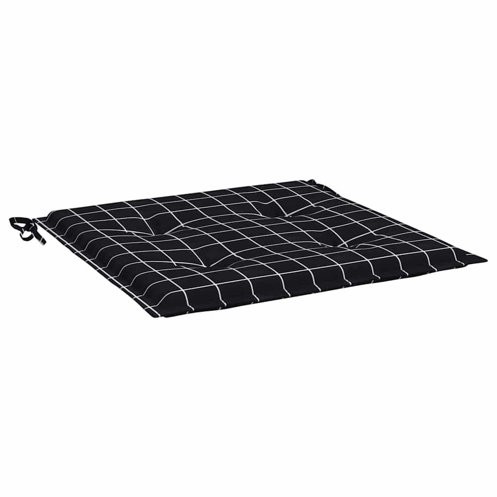 hynder til havestol 2 stk. 40x40x4 cm stof ternet sort