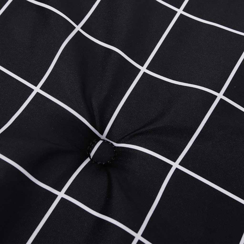 hynder til havestol 2 stk. 40x40x4 cm stof ternet sort