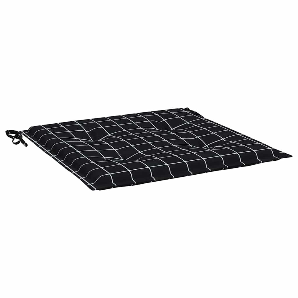 hynder til havestol 4 stk. 40x40x4 cm stof ternet sort