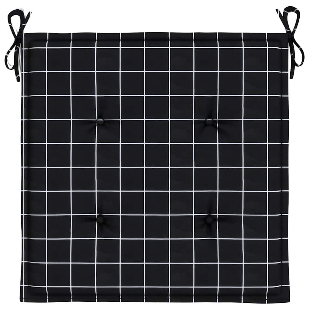 hynder til havestol 6 stk. 40x40x4 cm stof ternet sort