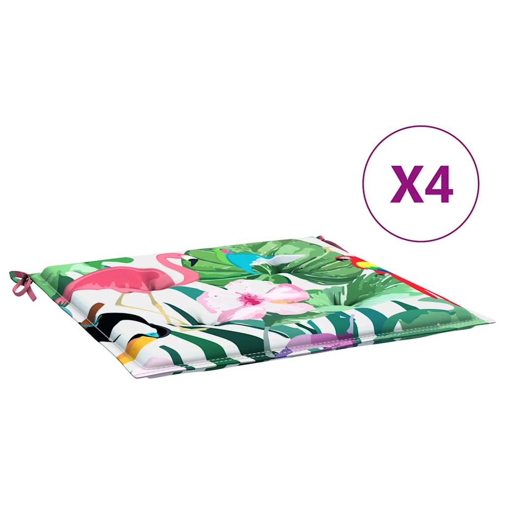 hynder til havestol 4 stk. 40x40x4 cm stof flerfarvet