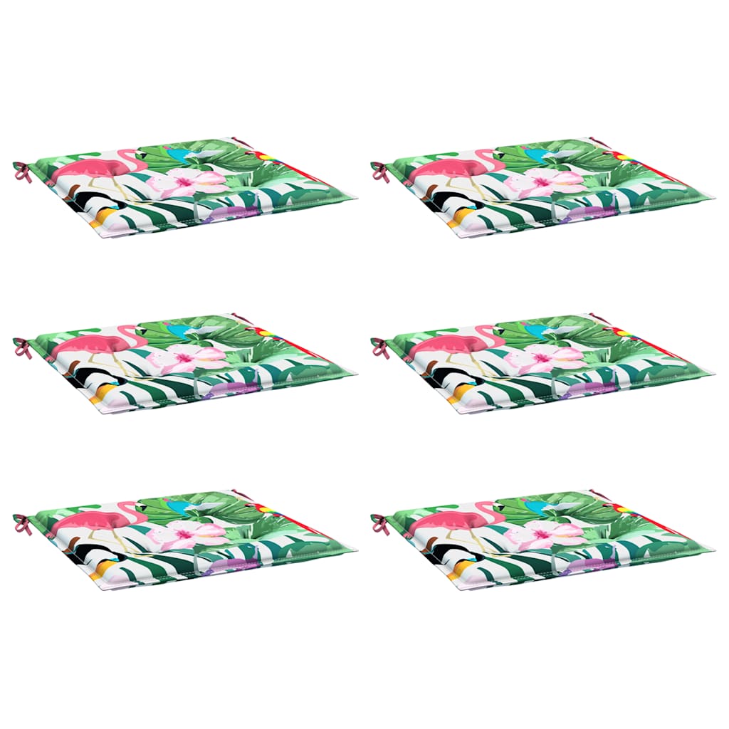 hynder til havestol 6 stk. 40x40x4 cm stof flerfarvet