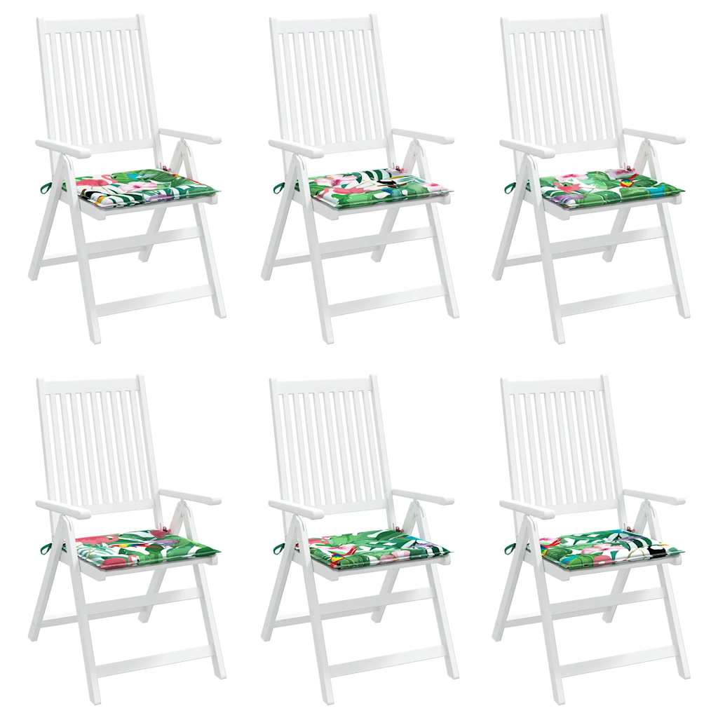 hynder til havestol 6 stk. 40x40x4 cm stof flerfarvet