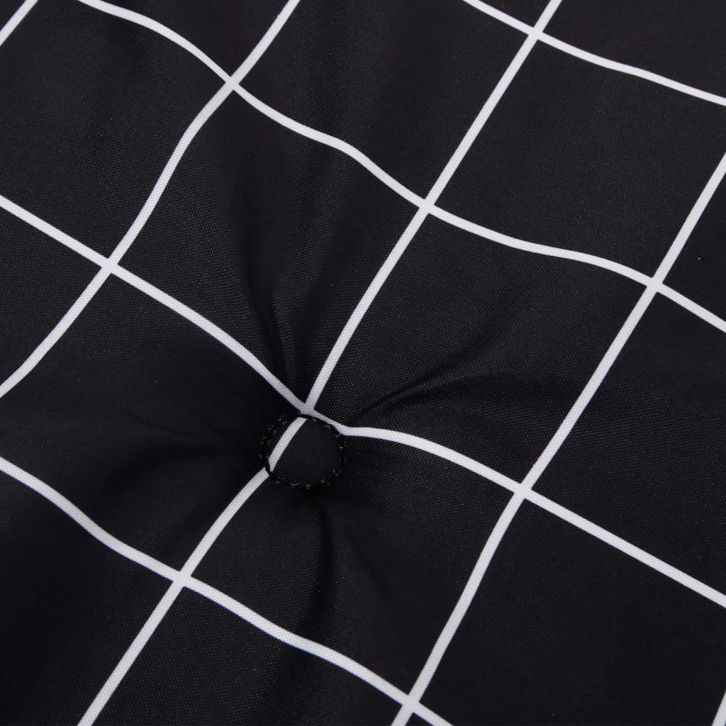 hynder til havestol 2 stk. 50x50x4 cm stof ternet sort