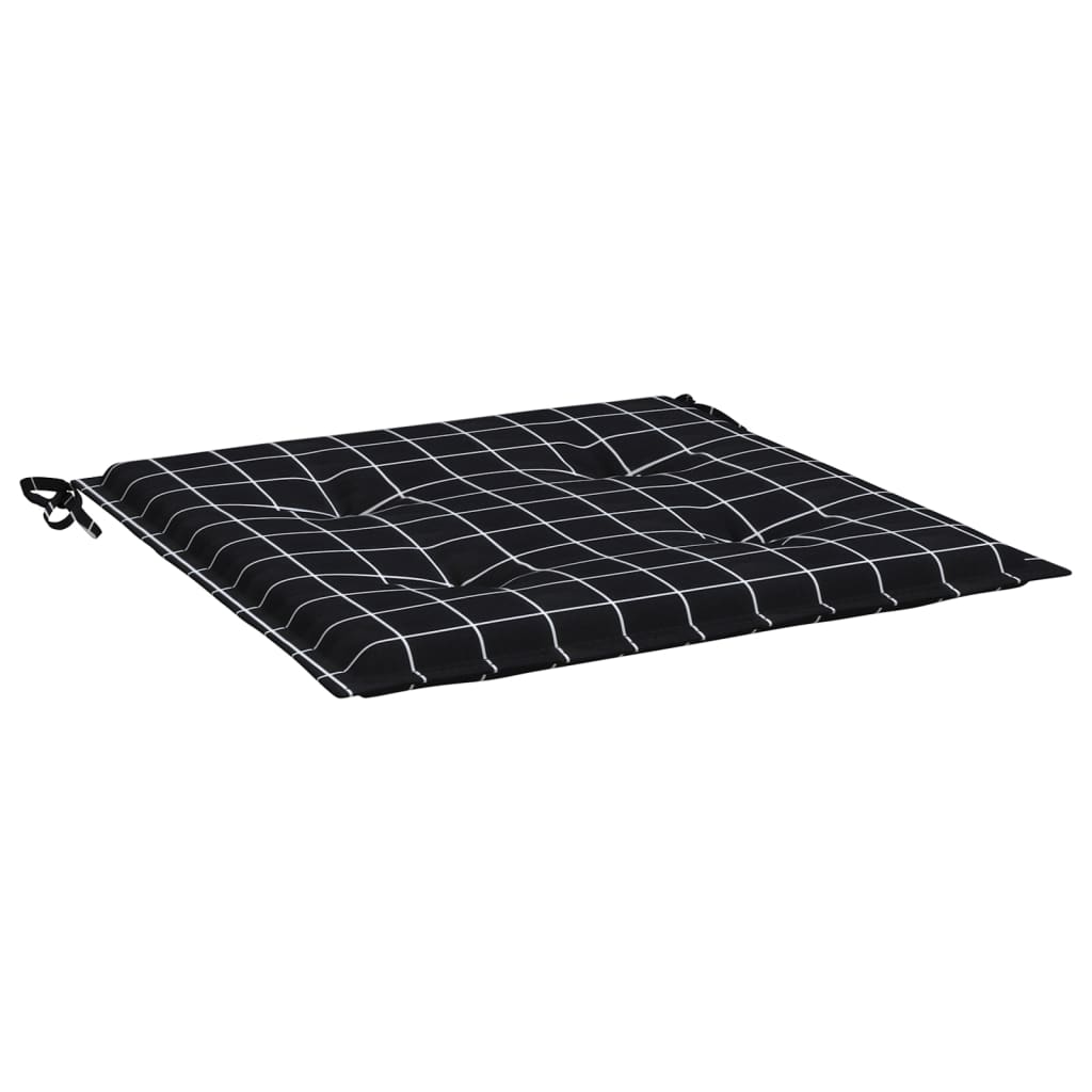 hynder til havestol 4 stk. 50x50x4 cm stof ternet sort