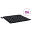 hynder til havestol 6 stk. 50x50x4 cm stof ternet sort