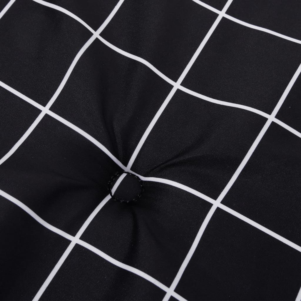hynder til havestol 6 stk. 50x50x4 cm stof ternet sort
