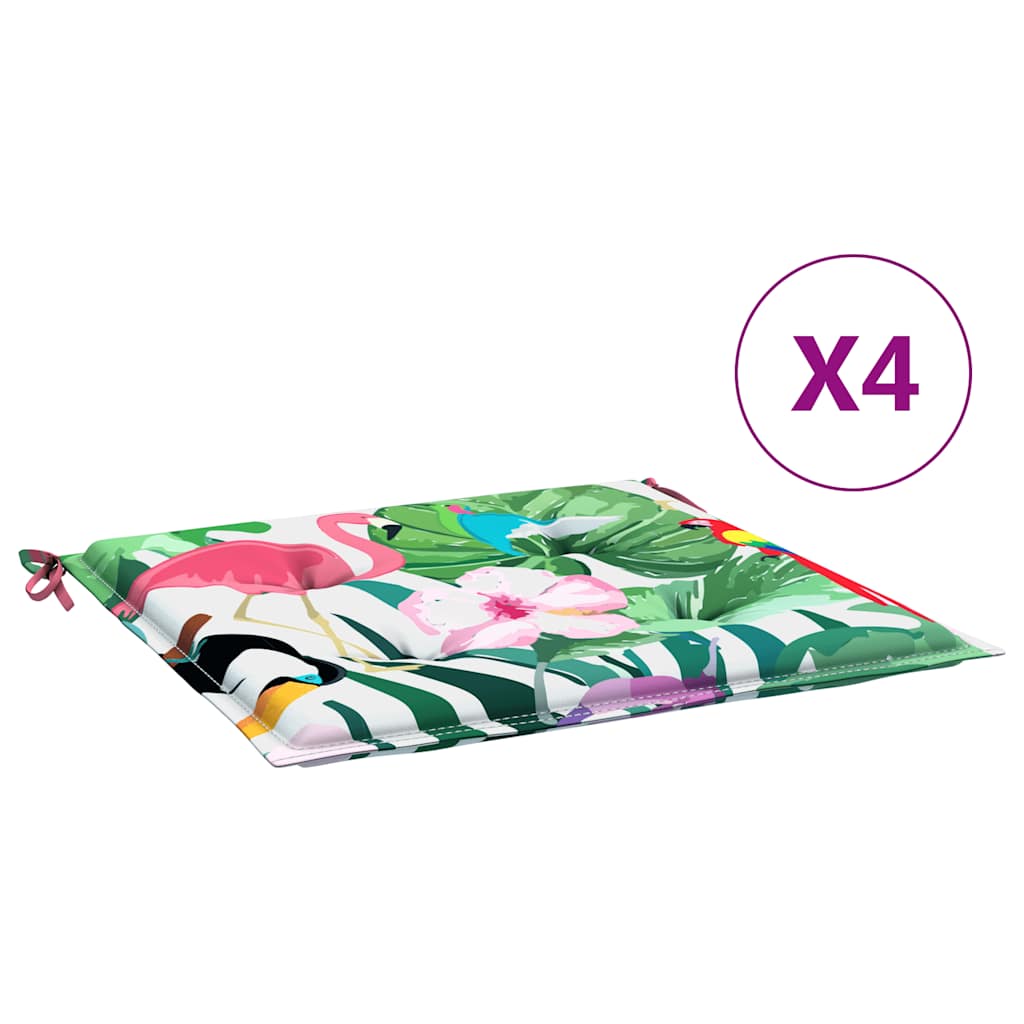 hynder til havestol 4 stk. 50x50x4 cm stof flerfarvet