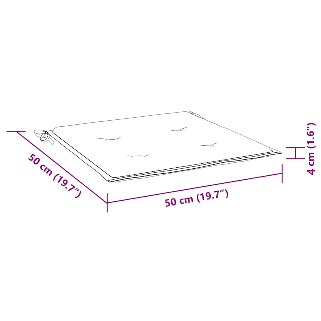 hynder til havestol 4 stk. 50x50x4 cm stof pink