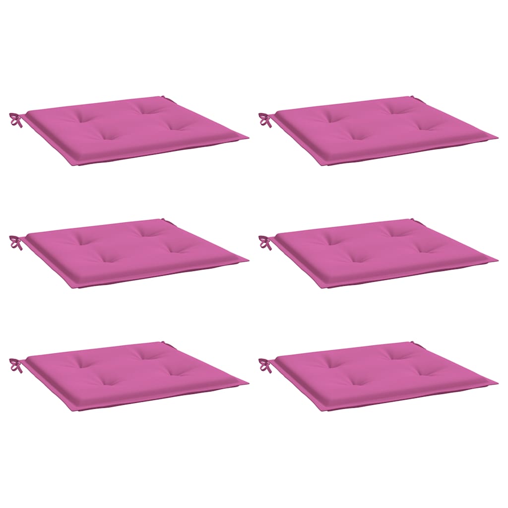 hynder til havestol 6 stk. 50x50x4 cm stof pink