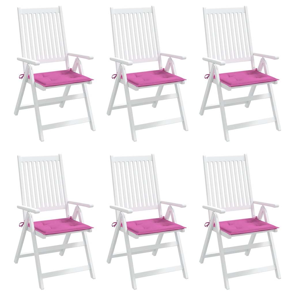 hynder til havestol 6 stk. 50x50x4 cm stof pink