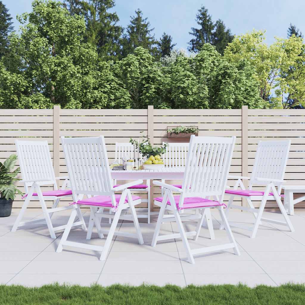 hynder til havestol 6 stk. 50x50x4 cm stof pink