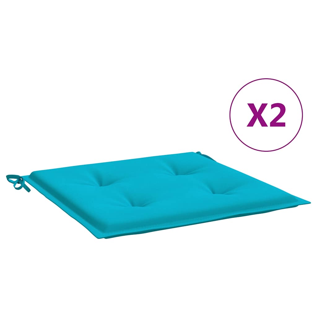 hynder til havestol 2 stk. 50x50x4 cm stof turkis