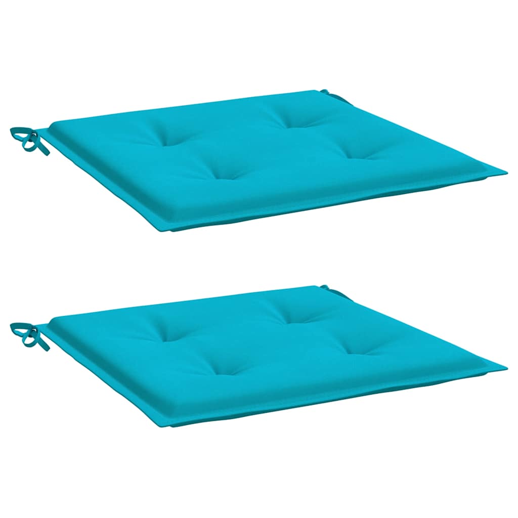 hynder til havestol 2 stk. 50x50x4 cm stof turkis