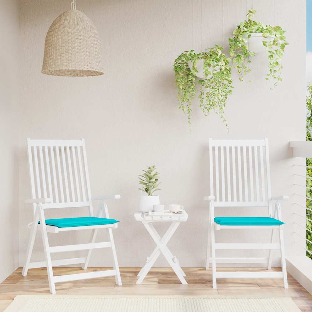 hynder til havestol 2 stk. 50x50x4 cm stof turkis